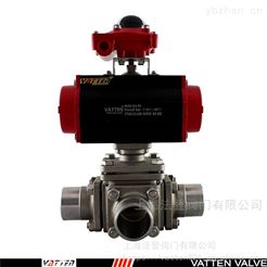 VT2DDB33A焊接型氣動三通閥 SS316L不鏽鋼三通分(fēn)流閥