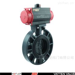 D671X氣動過污水UPVC蝶閥 耐酸堿塑料氣動蝶閥